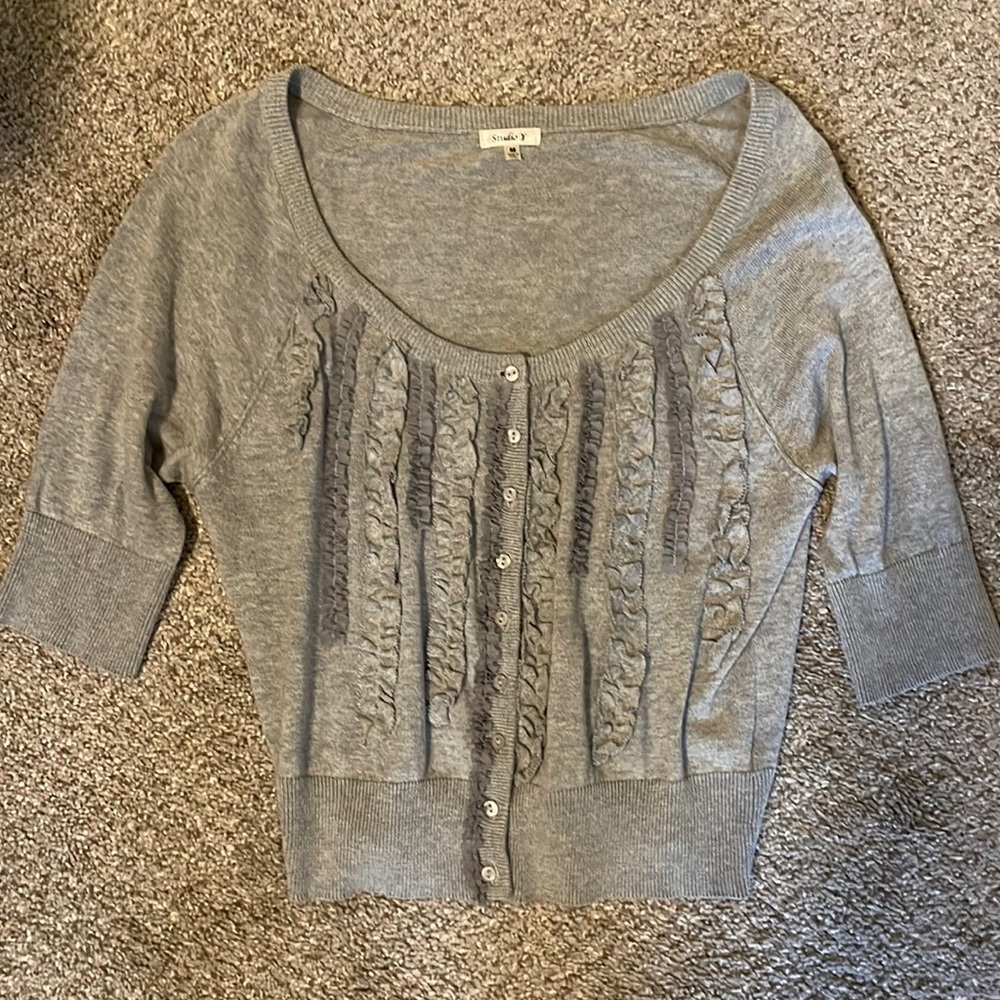 Studio Y Nice Soft Gray Sweater Top Size Medium